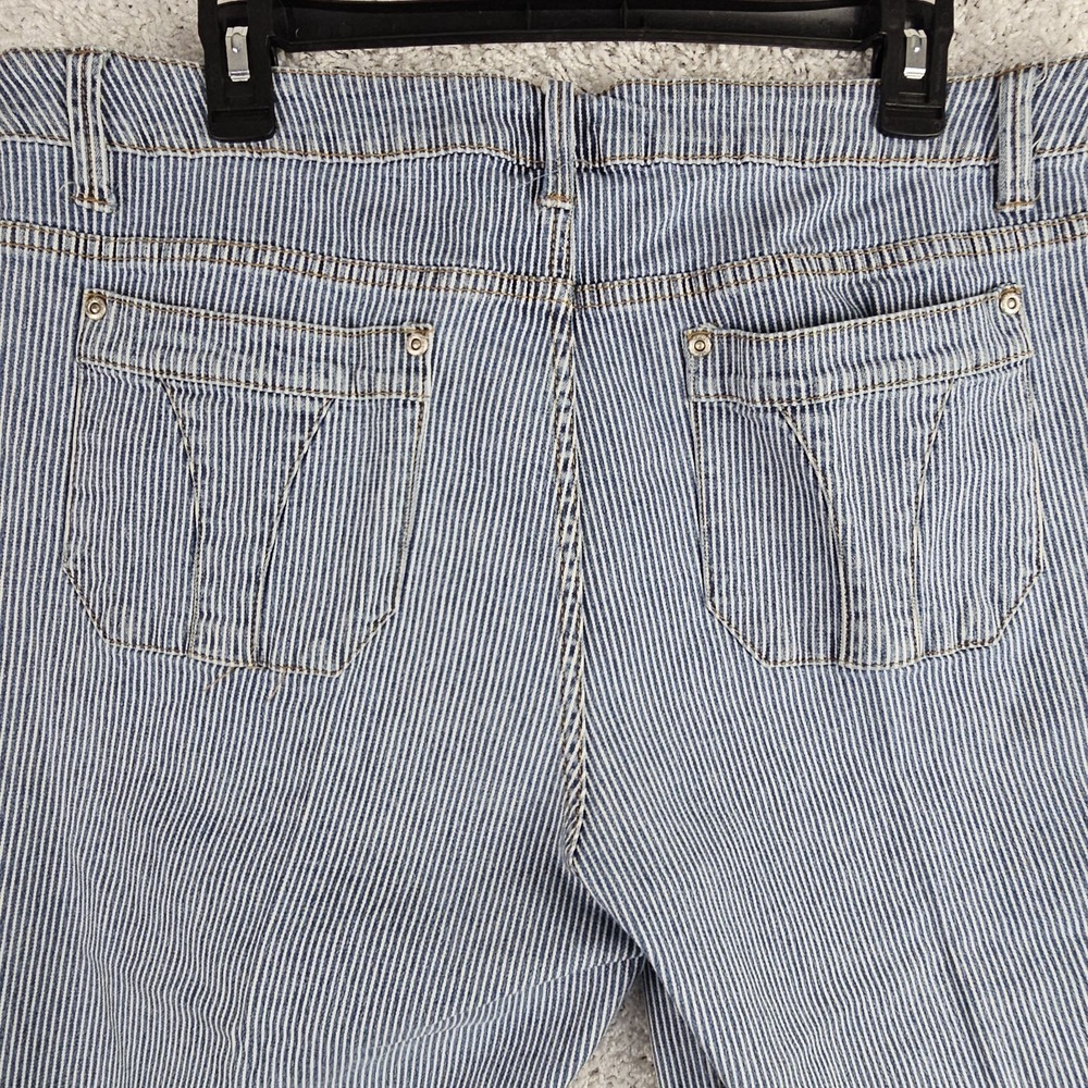 Vintage Y2K Railroad Hickory Stripe Faded Glory Stretch Capri Pants Missy Sz 16 - Picture 2 of 13